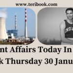 Current Affairs Today In Hindi Teribook Thursday 30 January 2025