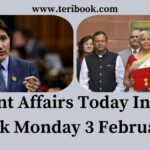 Current Affairs Today In Hindi Teribook Monday 3 February 2025