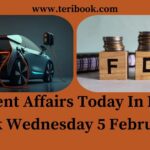 Current Affairs Today In Hindi Teribook Wednesday 5 February 2025